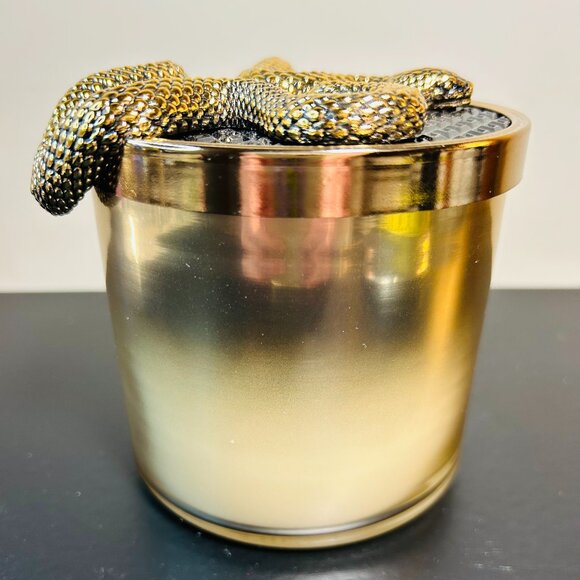 Bath & Body Works Wicked Vanilla Woods 3-Wick Candle With Decorative Snake Lid - Picture 4 of 5